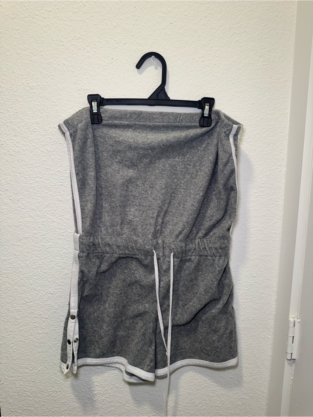 Gray Women's Terry Cloth Shorts Romper